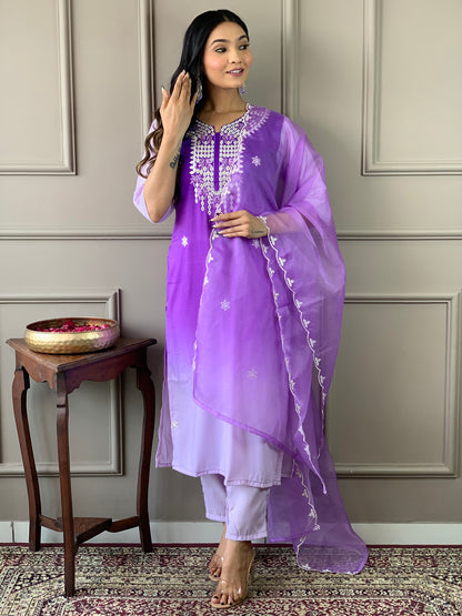 Beautiful  Designer Kurta  With Pant And Dupatta