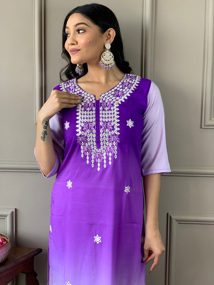 Beautiful  Designer Kurta  With Pant And Dupatta