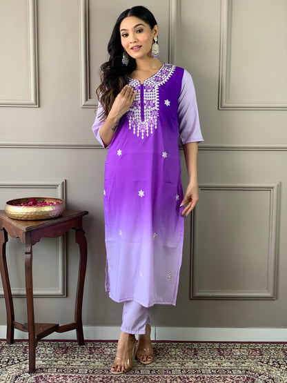 Beautiful  Designer Kurta  With Pant And Dupatta