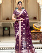 Beautiful Soft Lichi Silk Saree With Jacquard Work