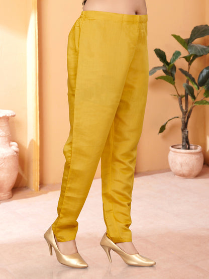 Mustard Yellow Simple Beautiful Kurta Set with Bottom and Dupatta