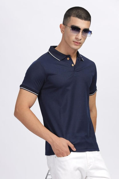 Men's Solid Half Sleeves Polo Neck T-Shirt