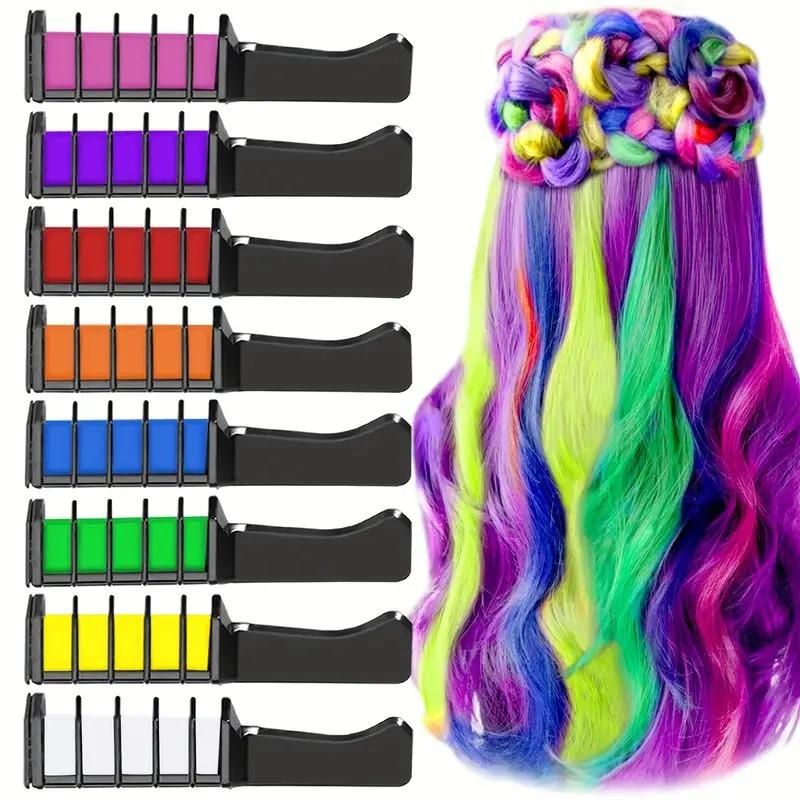 Vibrant Hair Chalk Comb Set 12 Pieces