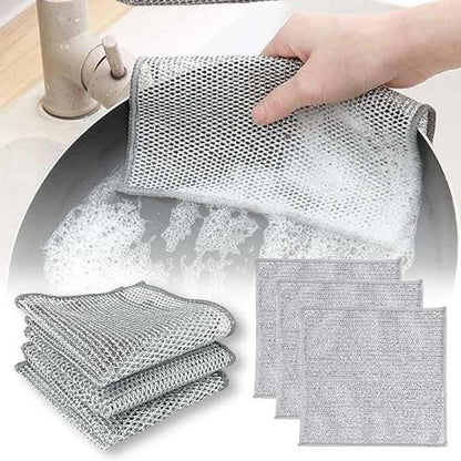 Multipurpose Wire Dishwashing Rags for Wet and Dry Pack Of 3, 5 and 10