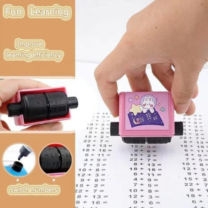 Birud Addition Stamps for Kids, Roller Design Teaching Stamp,Math Stamps Practice Tools