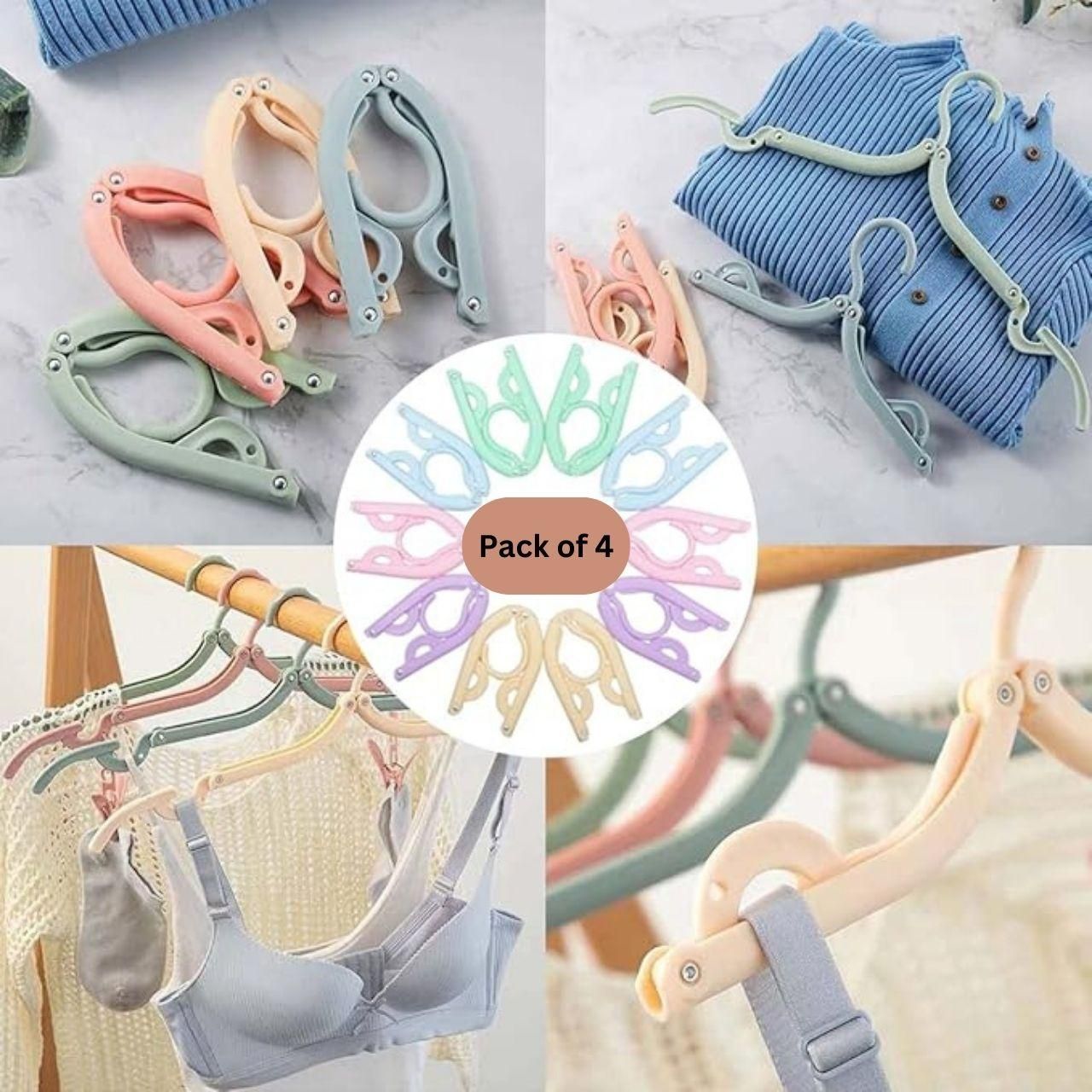 4PCS Portable Foldable Clothes  Hangers