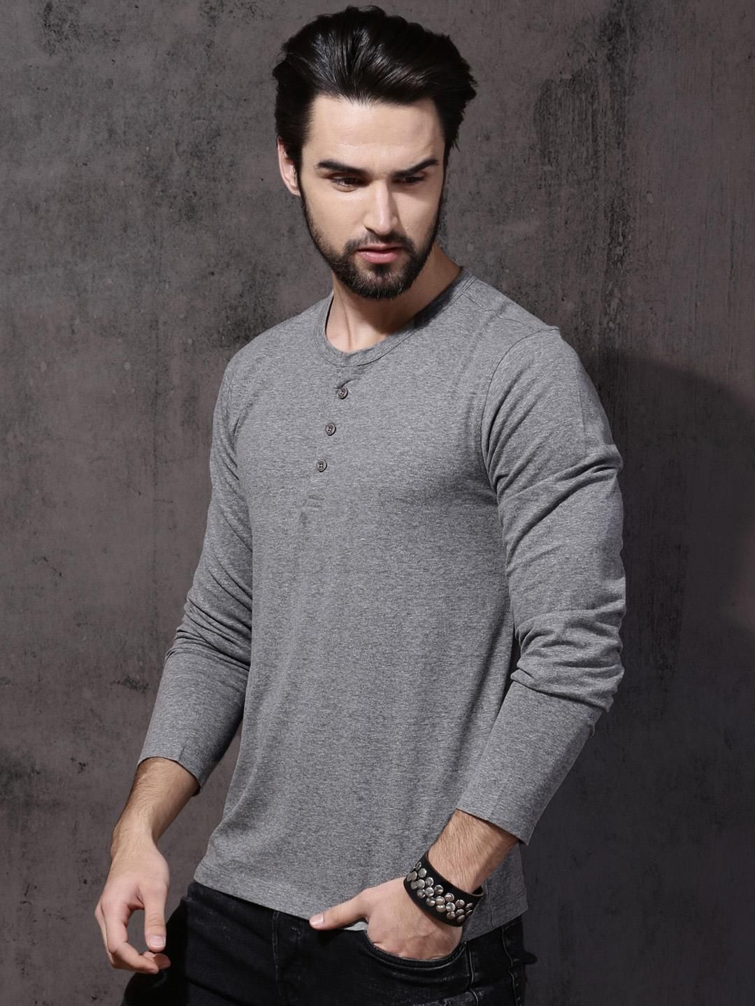 Cotton Solid Round Neck Mens T-Shirt