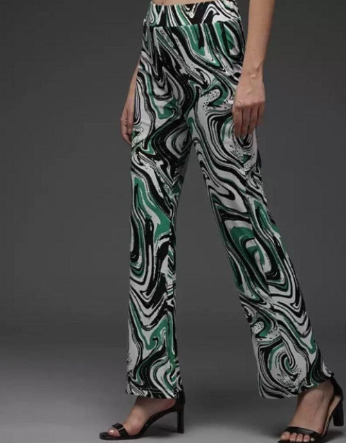 DARZI WOMEN'S LYCRA BLEND PRINTED TROUSER PANT