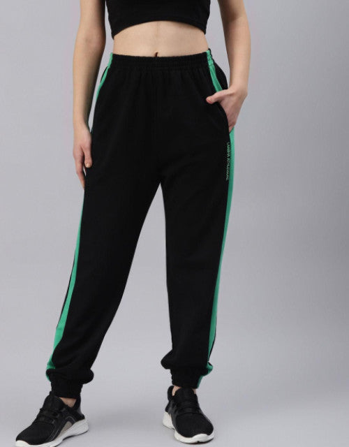 LAABHA WOMEN'S POLY COTTON SIDE STRIPE TRACKPANTS