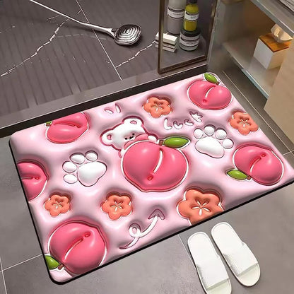 Anti Skid Water Soak 3D Bathroom Mat Set