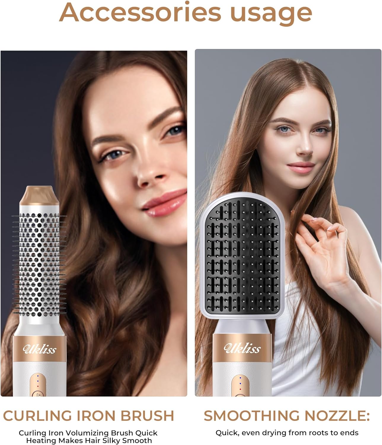 Hot Air Hair Blow Dryer Brush Set, 5 in 1 Hot Air Brush Styler Dryer