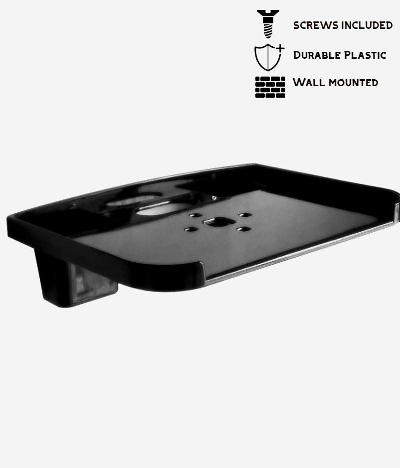 Black Pvc Set Top Box Stand With 2 Remote Holder