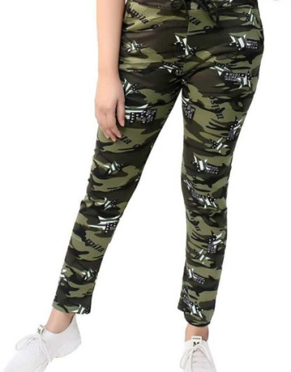 WOMEN'S COTTON BLEND CAMOUFLAGE TRACK PANT