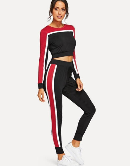 WOMEN'S COTTON SIDE STRIPE TRACK SUIT