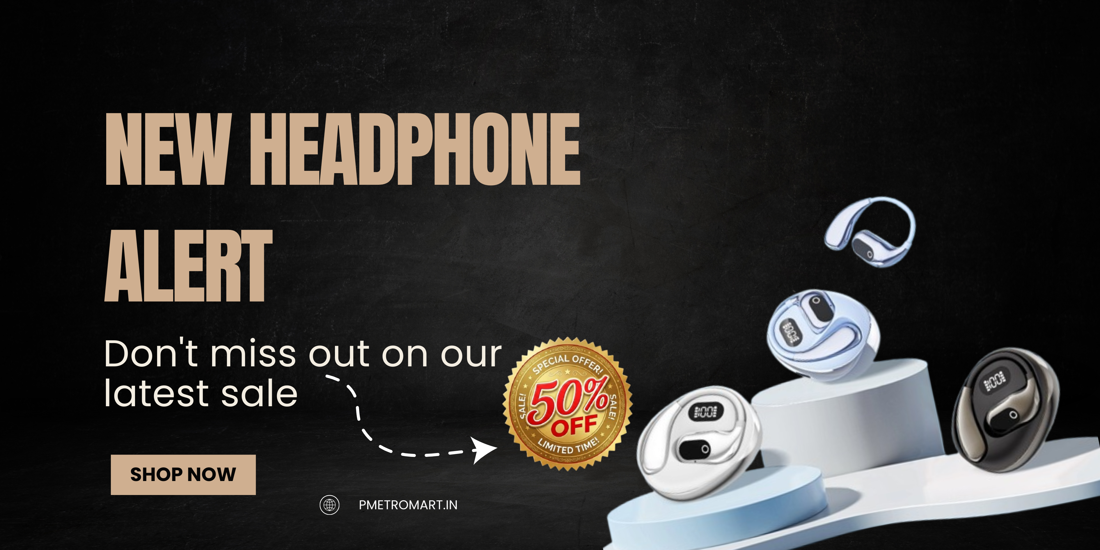 Black Brown Simple New shoes alert Banner 1