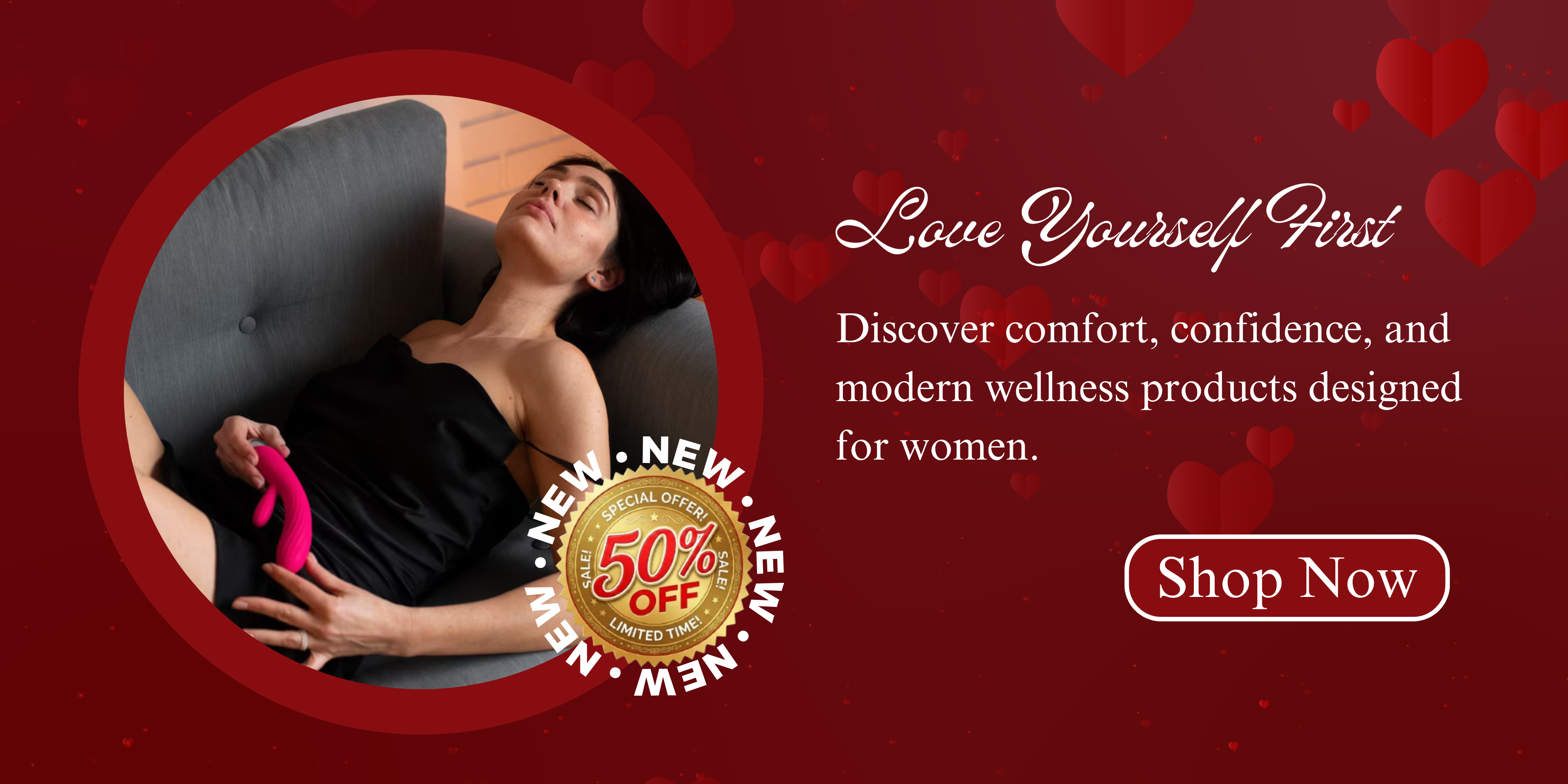 Red White Simple Elegant Bag Store Promotion Banner